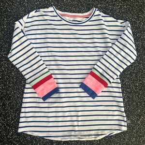 T by Talbots Medium Petite Long Sleeve Striped Tee with Colorful Cuffs